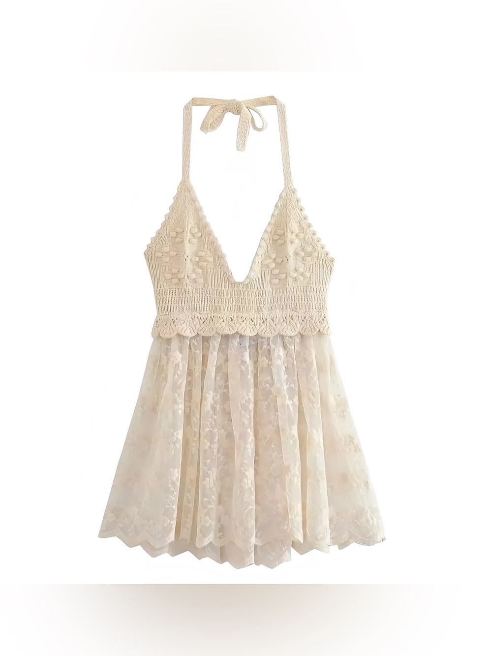 Zara Crochet Lace floral halter top